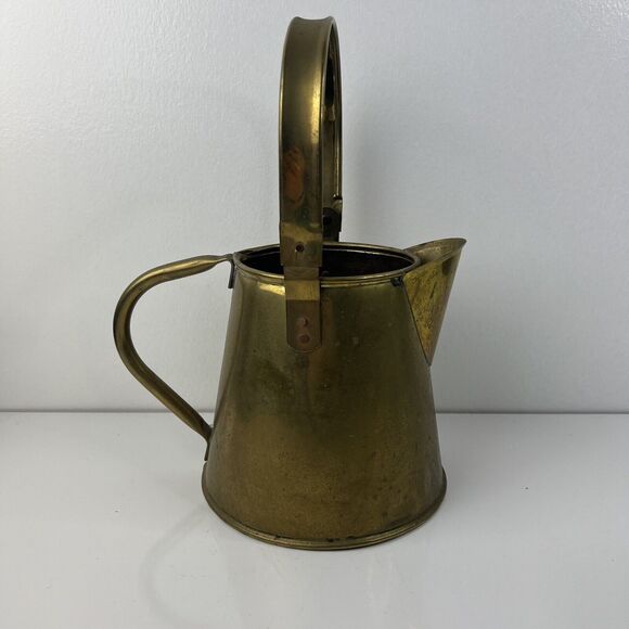Vintage Brass Flower Pitcher Water Jug 12 inches with Handle - Picture 1 of 6